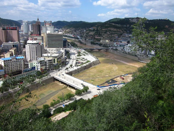 Cityscape Yanan Città Provincia Nord Occidentale Dello Shaanxi Cina Settembre — Foto Stock