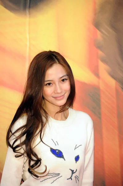 Modelo Actriz Hong Kong Angelababy Posa Alfombra Roja Cuando Llega — Foto de Stock