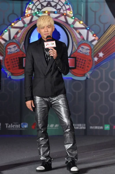Cantante Actor Taiwanés Jay Chou Posa Una Conferencia Prensa Para —  Fotos de Stock