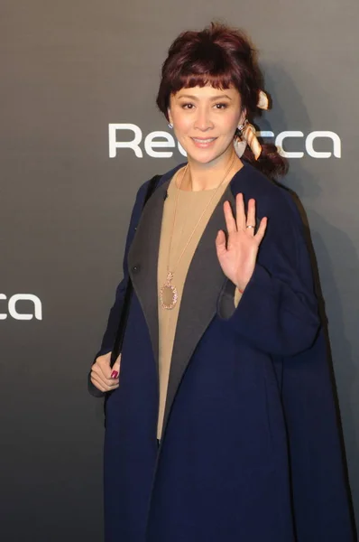 Actriz Hong Kong Carina Lau Saluda Mientras Llega Desfile Moda — Foto de Stock