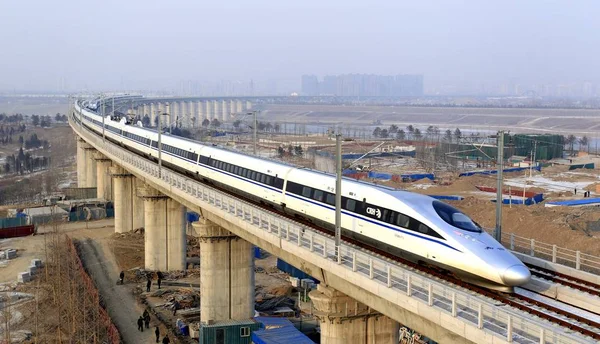 Ett Crh China Railway High Speed Bullet Tåg Reser Beijing — Stockfoto