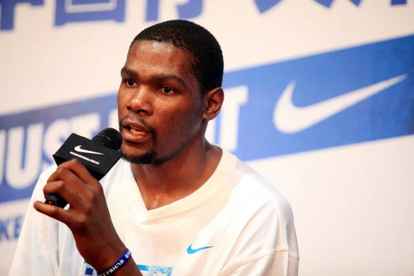 Nba Player Kevin Durant Oklahoma City Thunder Speaks His China — Stock Photo, Image