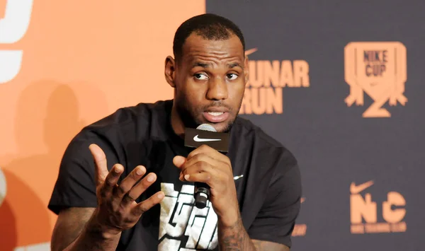 Nba Star Lebron James Pictured Visit Basketball Training Camp His — Stock Photo, Image