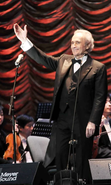 Tenor Español José Carreras Saluda Público Concierto Centro Cultural Expo — Foto de Stock