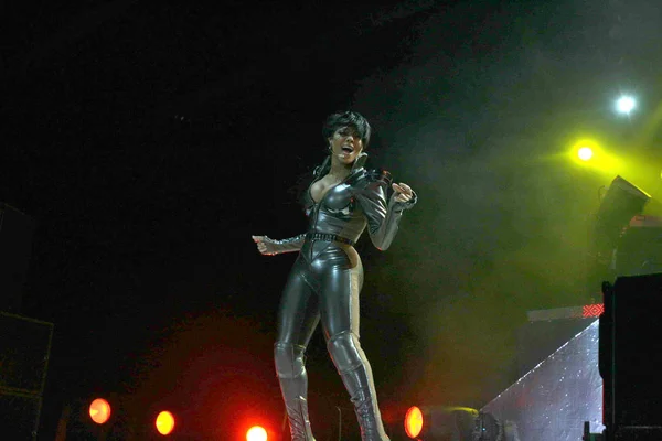 Chanteuse Américaine Janet Jackson Produit Son Concert Saint Valentin Hong — Photo