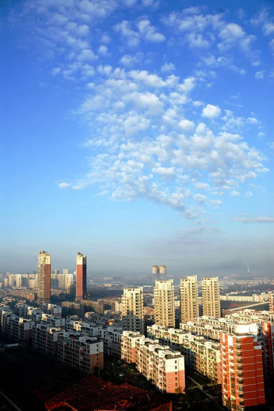 Vue Ensemble Immeubles Résidentiels Dans Ville Taichang Province Jiangsu Est — Photo