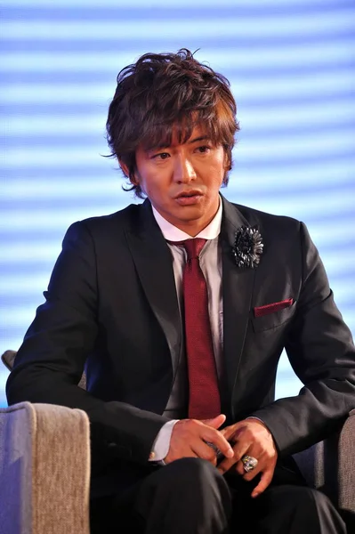 Kimura Takuya Membro Banda Japonesa Smap Está Pronta Para Perguntas — Fotografia de Stock