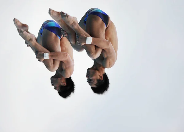 Chinas Huo Liang Och Qiu Tävlar Finalen Mens Meters Synkroniserad — Stockfoto