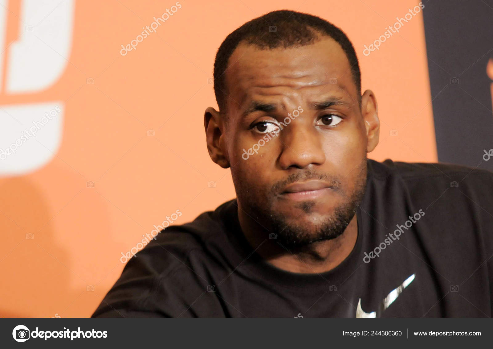 Nba Star Lebron James Pictured Visit Basketball Training Camp His
