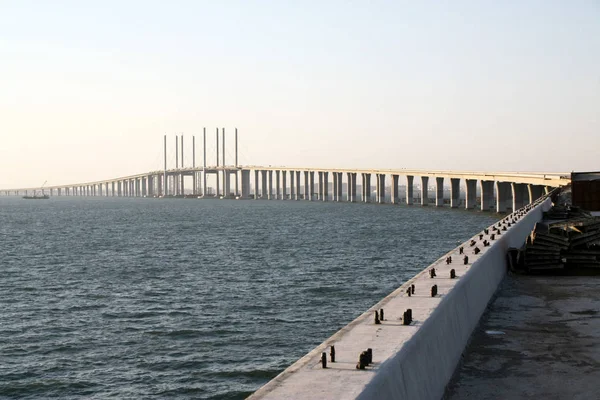 File Haiwan Bridge Construction Qingdao City East Chinas Shandong Province — Stock Photo, Image