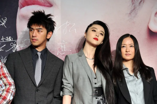Desde Izquierda Cantante Actor Taiwanés Berlin Chen Actriz China Fan — Foto de Stock