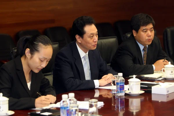 Viceministro Del Ministerio Comercio China Wang Chao Aparece Una Reunión —  Fotos de Stock