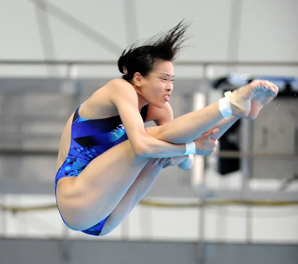 Chinas Minxia Competes Final Womens Meter Springboard Diving Event Fina — Stock Photo, Image