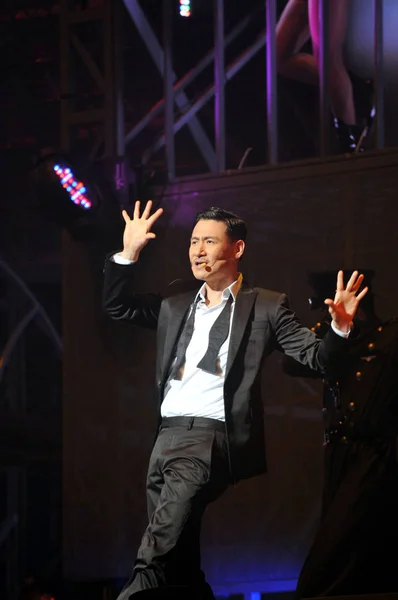 Cantante Hong Kong Jacky Cheung Actúa Concierto Ciudad Guangzhou Provincia — Foto de Stock