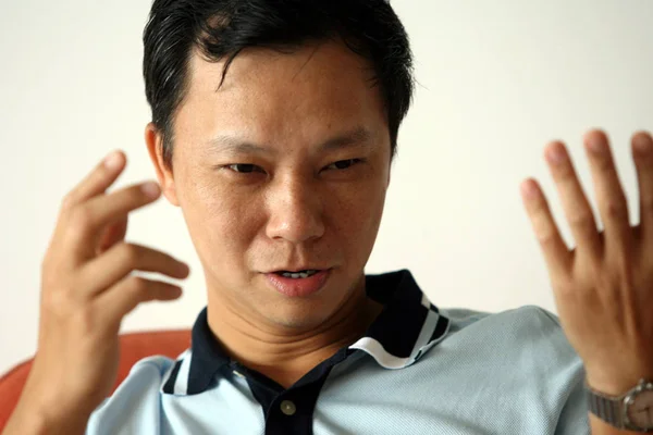 Zhaoxi Ordförande Alibaba Group Avbildas Intervju Hangzhou City East Chinas — Stockfoto