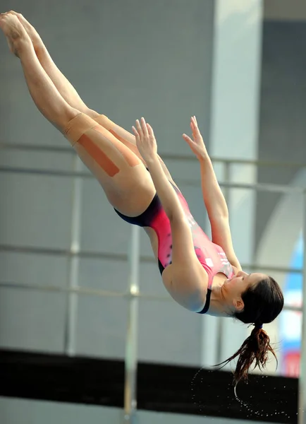 Chinas Compite Final Del Evento Buceo Trampolín Femenino Metros Del —  Fotos de Stock