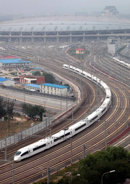 Tren Crh China Railway High Speed Sale Estación Ferroviaria Beijing —  Fotos de Stock