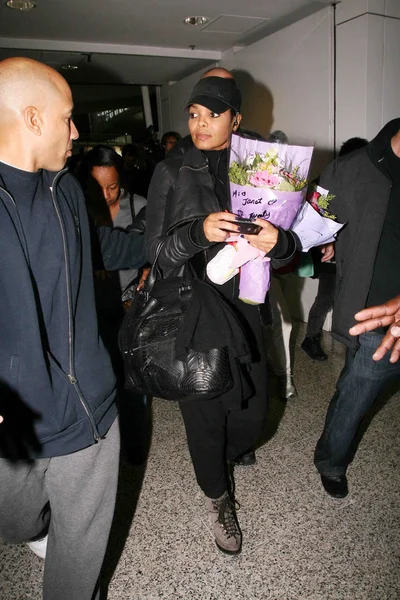 Cantora Norte Americana Janet Jackson Está Representada Aeroporto Internacional Hong — Fotografia de Stock