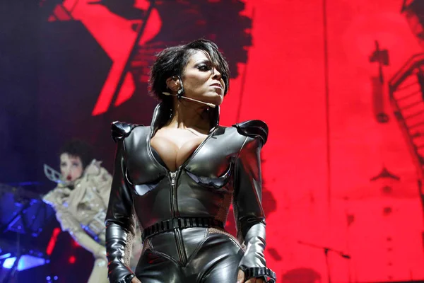 Americká Zpěvačka Janet Jackson Provádí Její Koncert Valentýna Hongkongu Číně — Stock fotografie