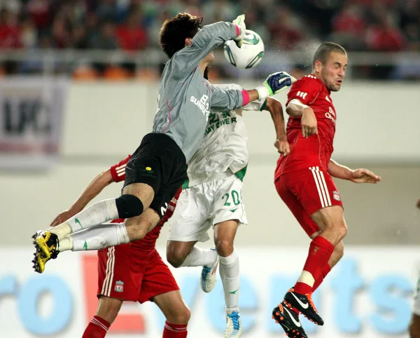 Players Fight Ball Friendly Match Liverpool Football Club Guangzhou Sunray — Stock Photo, Image