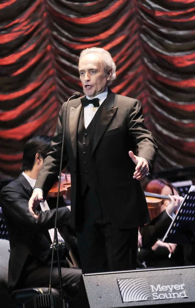 Spaanse Tenor Jose Carreras Presteert Tijdens Zijn Concert Expo Culture — Stockfoto