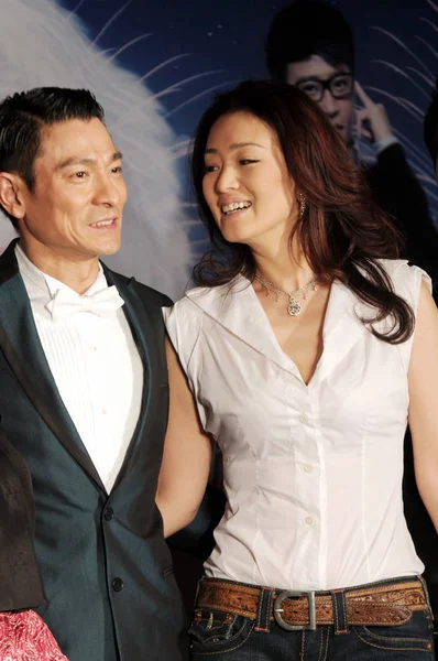 Hong Kong Sängerin Und Schauspielerin Andy Lau Links Und Die — Stockfoto