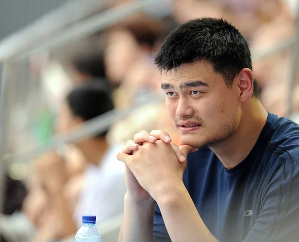 Kinesiska Basket Superstar Yao Ming Klockor Finalen Händelsen Womens Meters — Stockfoto