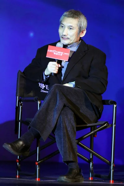 Director Cine Hong Kong Tsui Hark Habla Una Conferencia Prensa — Foto de Stock