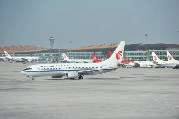 Jet Repülőgépek Air China Látható Pekingi Capital International Airport Pekingben — Stock Fotó