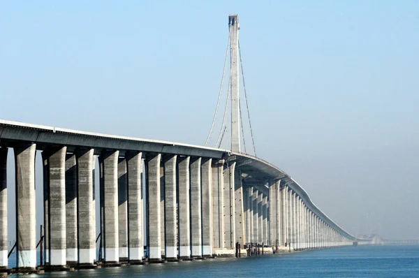 Qingdao Gulf Bridge Also Known Qingdao Bay Bridge Qingdao Haiwan — Stock Photo, Image