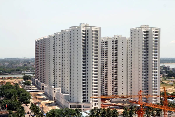 Vista Grupos Edificios Apartamentos Nueva Construcción Proyecto Residencial Ciudad Haikou — Foto de Stock