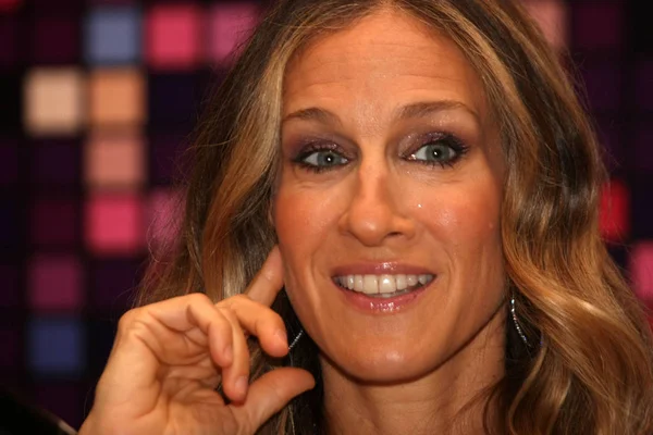 Actriz Estadounidense Sarah Jessica Parker Sonríe Durante Una Conferencia Prensa — Foto de Stock