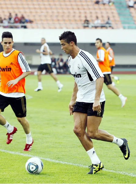 Cristiano Ronaldo Droite Des Exercices Real Madrid Lors Une Séance — Photo
