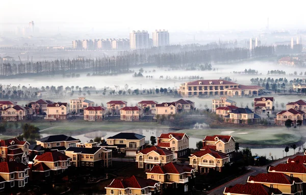 View Cluster Villas Fog Taichang City East Chinas Jiangsu Province — Stock Photo, Image