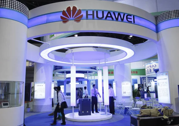 Der Stand Von Huawei Auf Einer Informationsmesse Beijing China Juni — Stockfoto