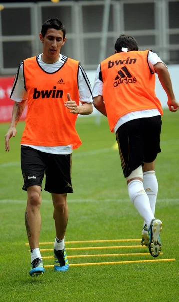 Angel Maria Real Madrid Exercises Training Session Tianjin China August — Stock Photo, Image