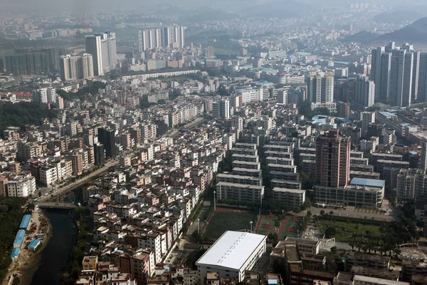 Vista Aglomerados Prédios Residenciais Cidade Dongguan Sul Província Chinas Guangdong — Fotografia de Stock