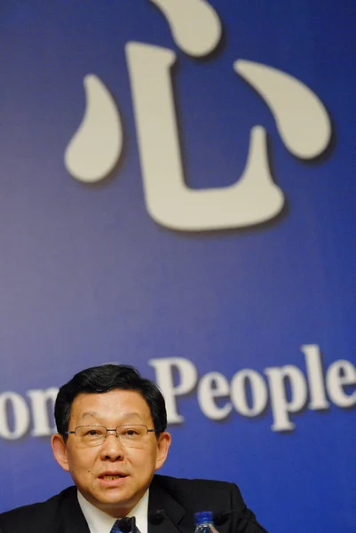 Chen Deming Minister Handlu Chin Odpowiedzi Pytanie Konferencji Prasowej Podczas — Zdjęcie stockowe