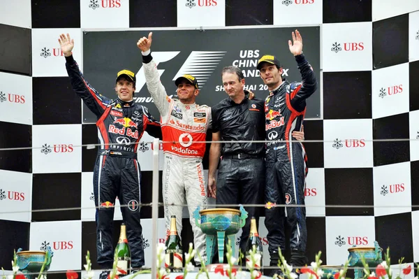 Mclaren Mercedes Lewis Hamilton Grã Bretanha Segunda Esquerda Red Bull — Fotografia de Stock
