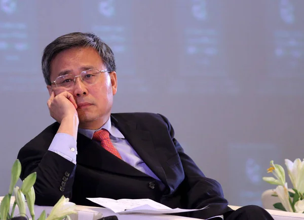 Guo Shuqing Presidente Comisión Reguladora Valores China Asiste Conferencia Anual —  Fotos de Stock