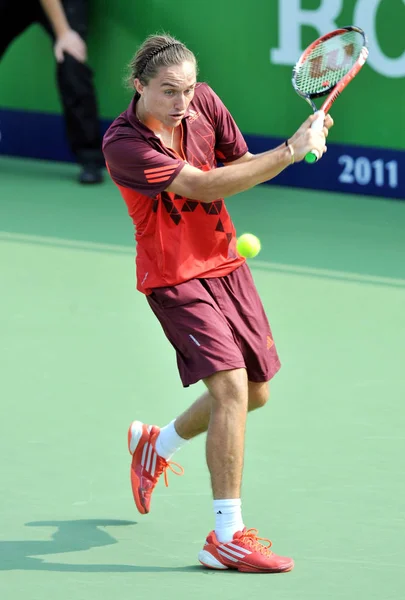 Alexandr Dolgopolov Ucrania Devuelve Tiro Contra Albert Ramos España Partido — Foto de Stock