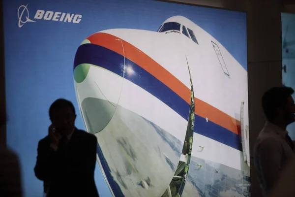 Visitantes São Vistos Stand Boeing Durante 14Th China Aviation Expo — Fotografia de Stock