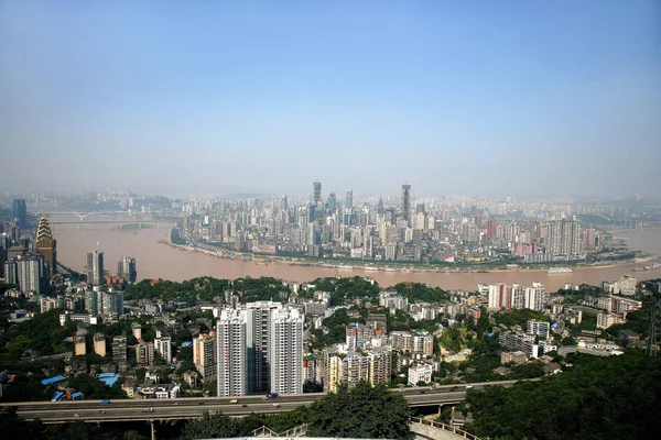 Widok Klastrów Budynków Biurowych Mieszkalnych Chongqing Chiny Września 2010 — Zdjęcie stockowe