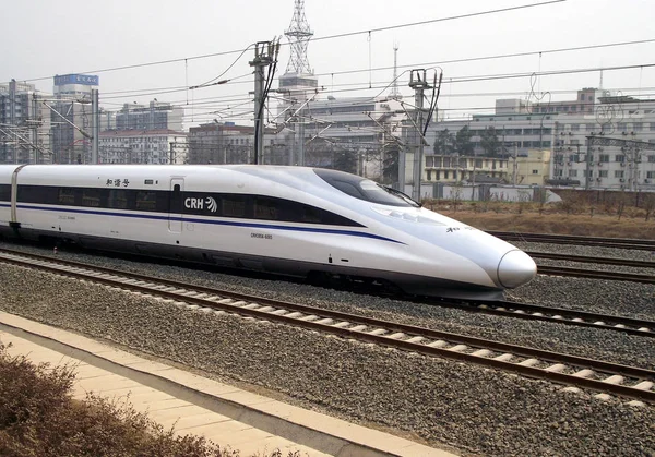 Tren Alta Velocidad Crh China Railway High Speed Funciona Ferrocarril — Foto de Stock