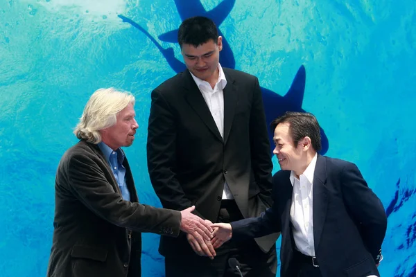 Bývalý Čínský Nba Hvězda Yao Ming Britský Tycoon Richard Branson — Stock fotografie