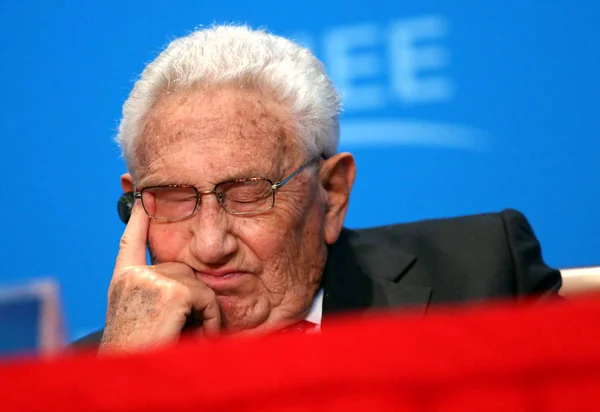 Ehemaliger Außenminister Henry Kissinger Nimmt Zweiten Globalen Thinktank Gipfel Peking — Stockfoto