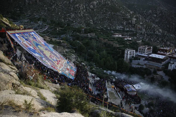 Tisíce Poutníků Turistů Účastní Otevření Festivalu Shoton Známého Také Jako — Stock fotografie