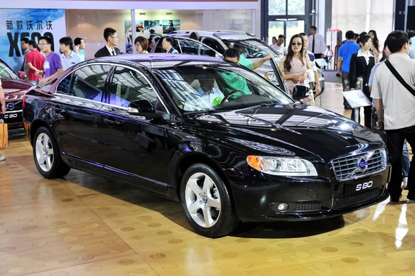 Visitors Try Out Volvo S80 Auto Show Shenzhen City South — Stock Photo, Image