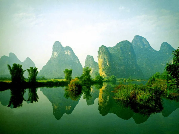 Pohled Řeku Lijiang Provincii Guilin Jihovýchodní Chinas Guangxi Srpna 2011 — Stock fotografie