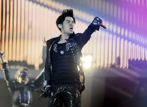 2011 日北東中国遼寧省瀋陽市に彼の世界ツアー中コンサートで台湾の歌手の周杰倫を実行します — ストック写真